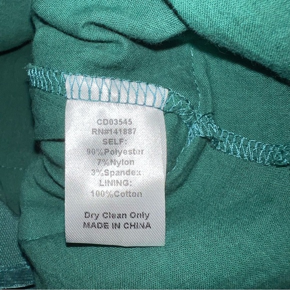 TCEC Deep Teal Velvet Dress Size Small - Picture 5 of 9